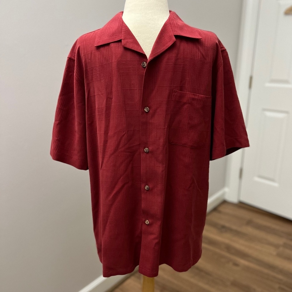 Island Republic Silk Button Down Shirt Sz L
